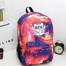 Popular bts bangtan niños mujeres de la impresión mochila mochila feminina bolsos de escuela de la lona mochila portátil de moda bolsas feminina