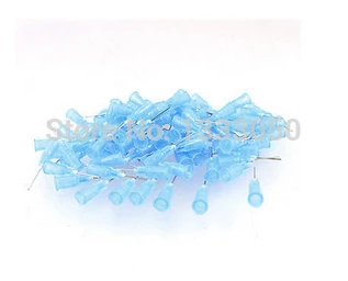 

11.11 Free Shippinng 100 Pcs Industrial Metal 0 4mm Inner Dia Tips 23g Dispenser Needles Blue