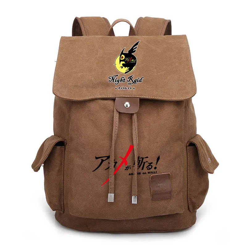 Anime Akame ga KILL Tatsumi Night Raid Canvas Backpack Drawstring Casual Travel School Shoulder Bag Cosplay Laptop Rucksack Gift |