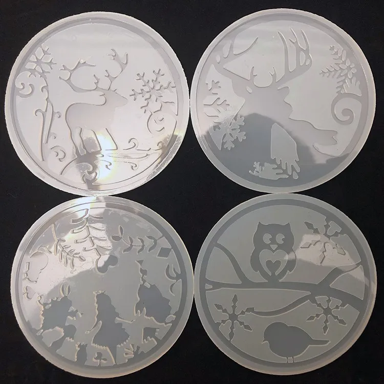 

Transparent Silicone Mould Resin Decorative Craft DIY Winter lovers girl owl elk Type epoxy resin molds for jewelry making tool
