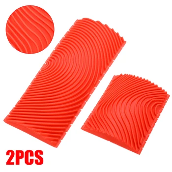

2pcs Wood Graining Pattern Rubber Wall Decor DIY Painting Home Decoration Hand Tool Sets 2 Size