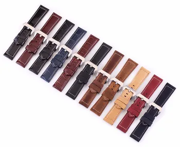 

20 22 24 26mm Vintage Brown Italian calfskin strap Rough Mad Scrub Leather Horseskin Retro Strap Big Watch Accessories
