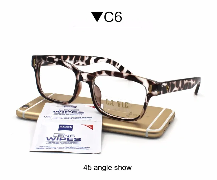 LA VIE Бренд 2016 новинка высокое качество печати квадратный женский класс очки рамки есть 6 цветов для мужчин прозрачные линзы, оправа LV8084