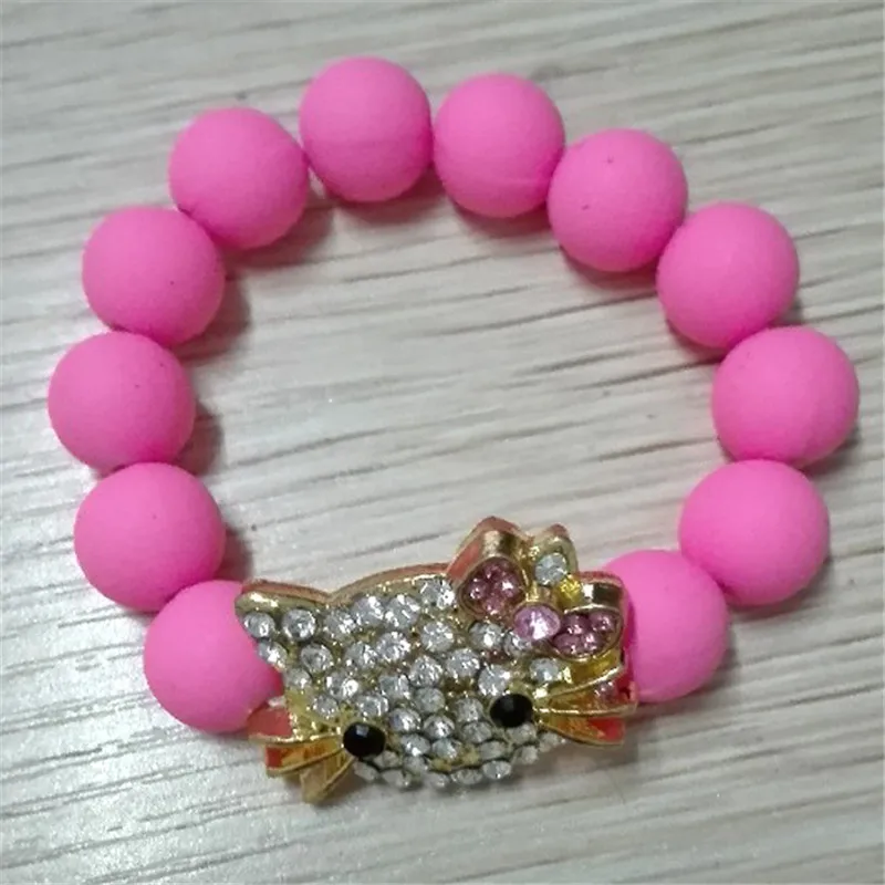 

1 PCS Hello Kitty Bracelets for Children Handmade Rope Chain Wrap Charm Bracelets Bangles