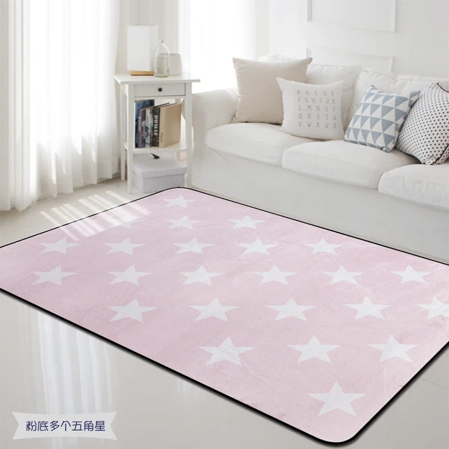 100x150cm Nordic Pink White Star Carpet Rug Thick Soft Kids Room 100x150cm Nordic Pink White Star Carpet Rug Thick Soft Kids Room Children Play Area Mat Rectangle