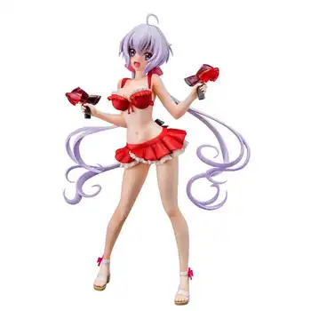 

anime figurine 22cm Senki Zessho Symphogear Chris Yukine Swimsuit sexy doll Anime Figure PVC Collection Model Toy Action figure