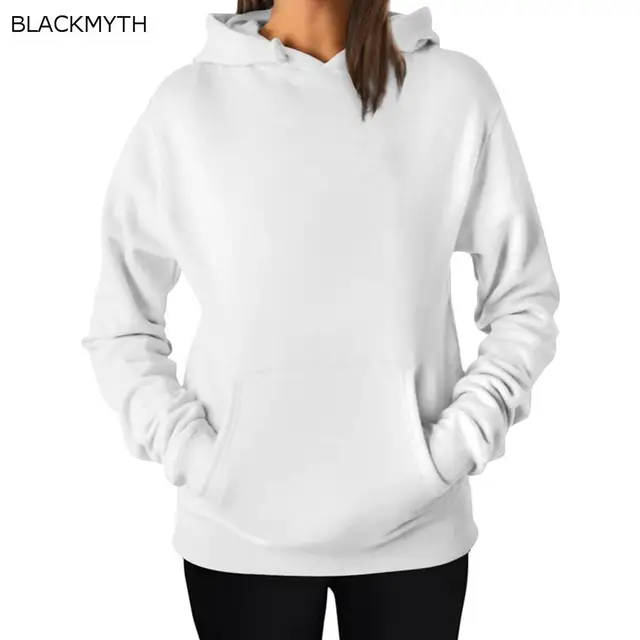 BLACKMYTH Fashion Black Hoody Crewneck Blank Hoodies Sweatshirt Women's ...