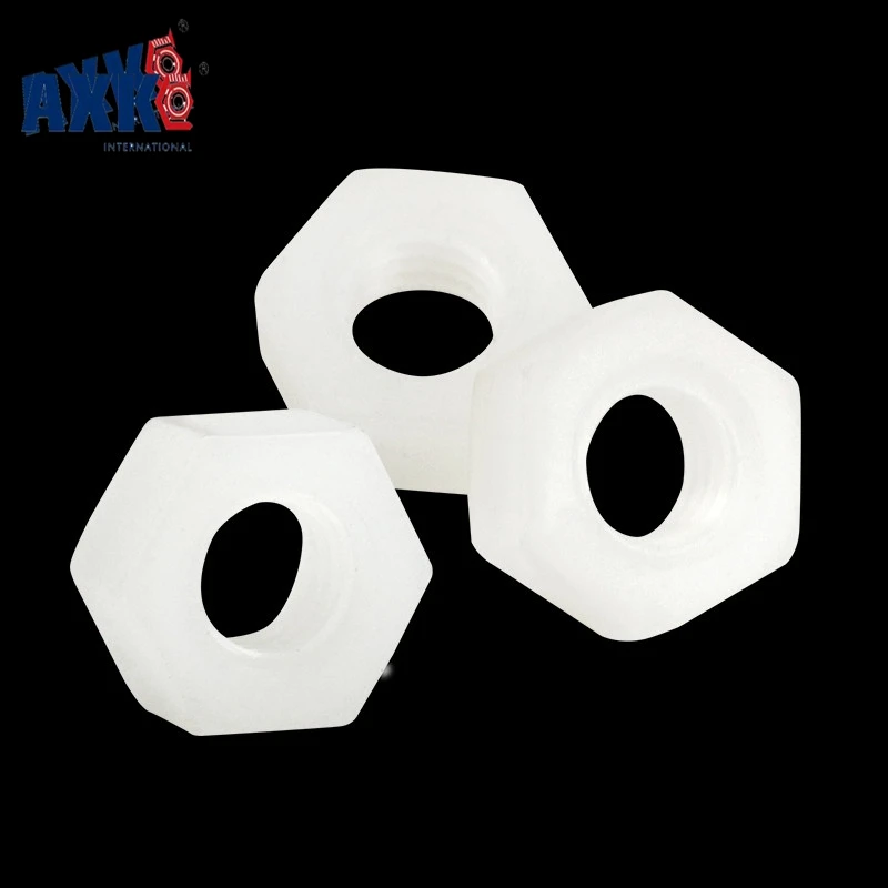 

AXK 50Pcs DIN934 M2 M2.5 M3 M4 M5 M6 M8 M10 M12 White Nylon Bolt Nylon Hex Nut Hexagon Plastic Nuts