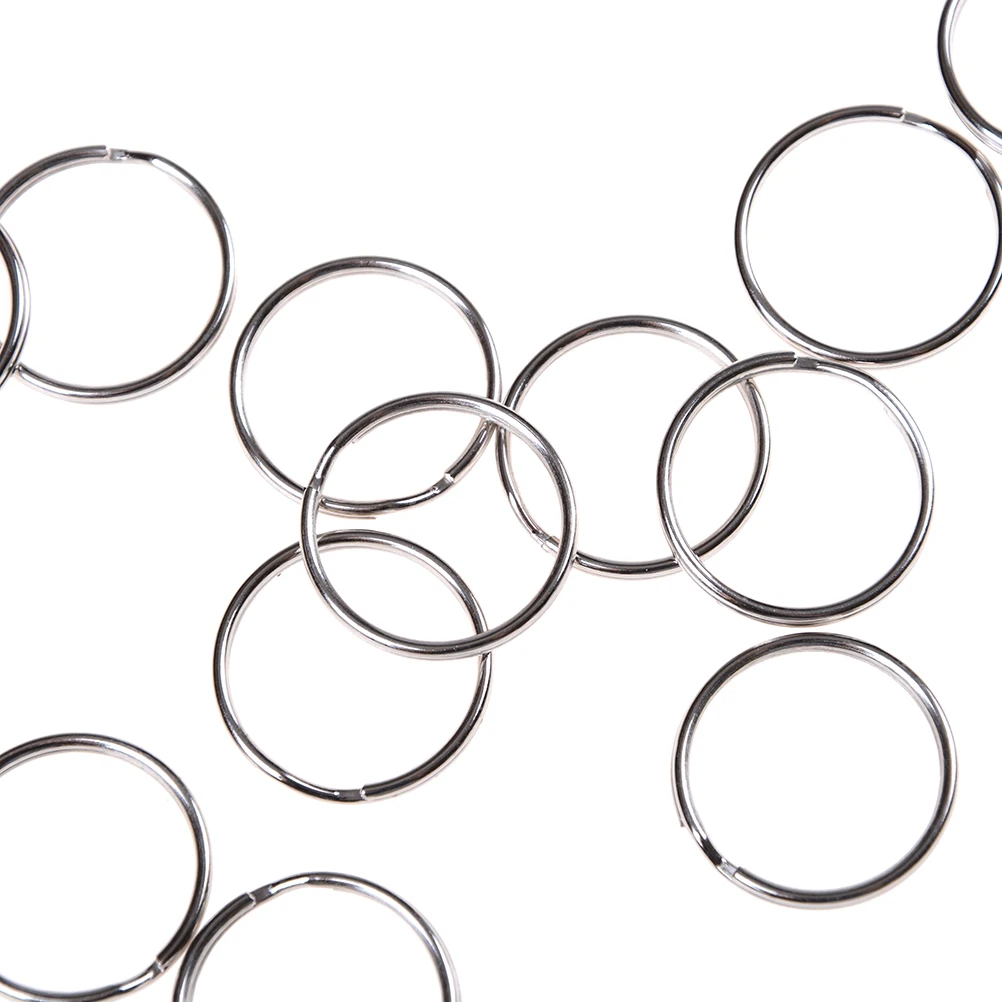 Circular Keychain Ring Clips 100Pcs JETTING Silver Steel Round Edged Split for DIY KeyChain Organization, Arts & Crafts Lanyard