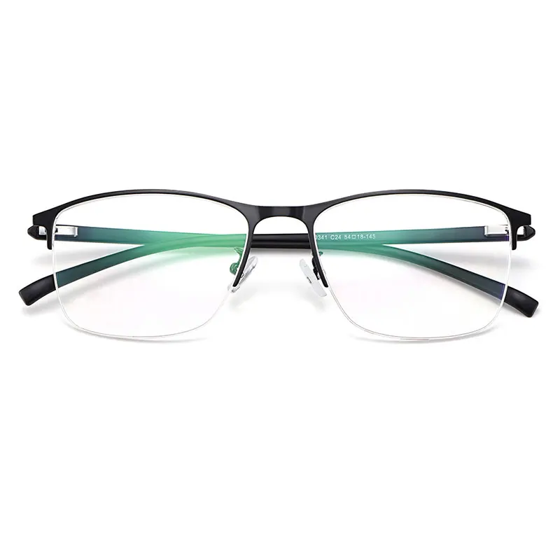 Gmei оптические Мужские квадратные ультралегкие очки из титанового сплава с полуоправой, поляризованные солнцезащитные очки с зажимом S9341