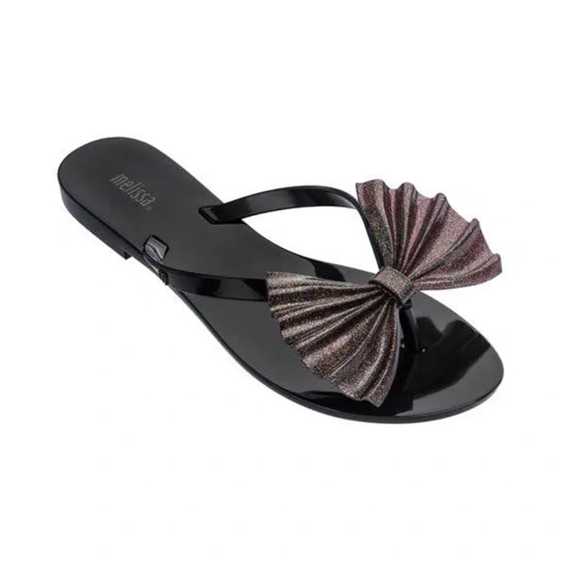

Melissa Harmonic Bow Flip Flop 2019 New Women Flip Flop sandals Women's Jelly Shoes Melissa slippers Female Jelly Shoes