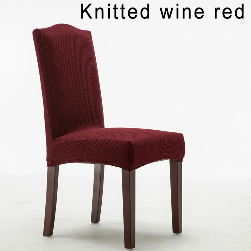 Трикотажные чехлы для обеденных стульев из спандекса, 1 шт., универсальные съемные эластичные чехлы для стульев с высокой спинкой для ресторана, дома, офиса - Цвет: burgundy