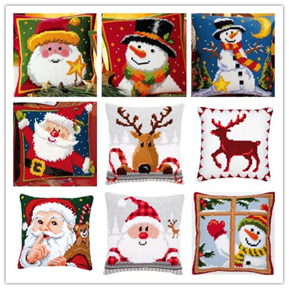 Cross Stitch Pillow Mat DIY Craft Christmas 42CM by 42CM Latch Hook Kit ...