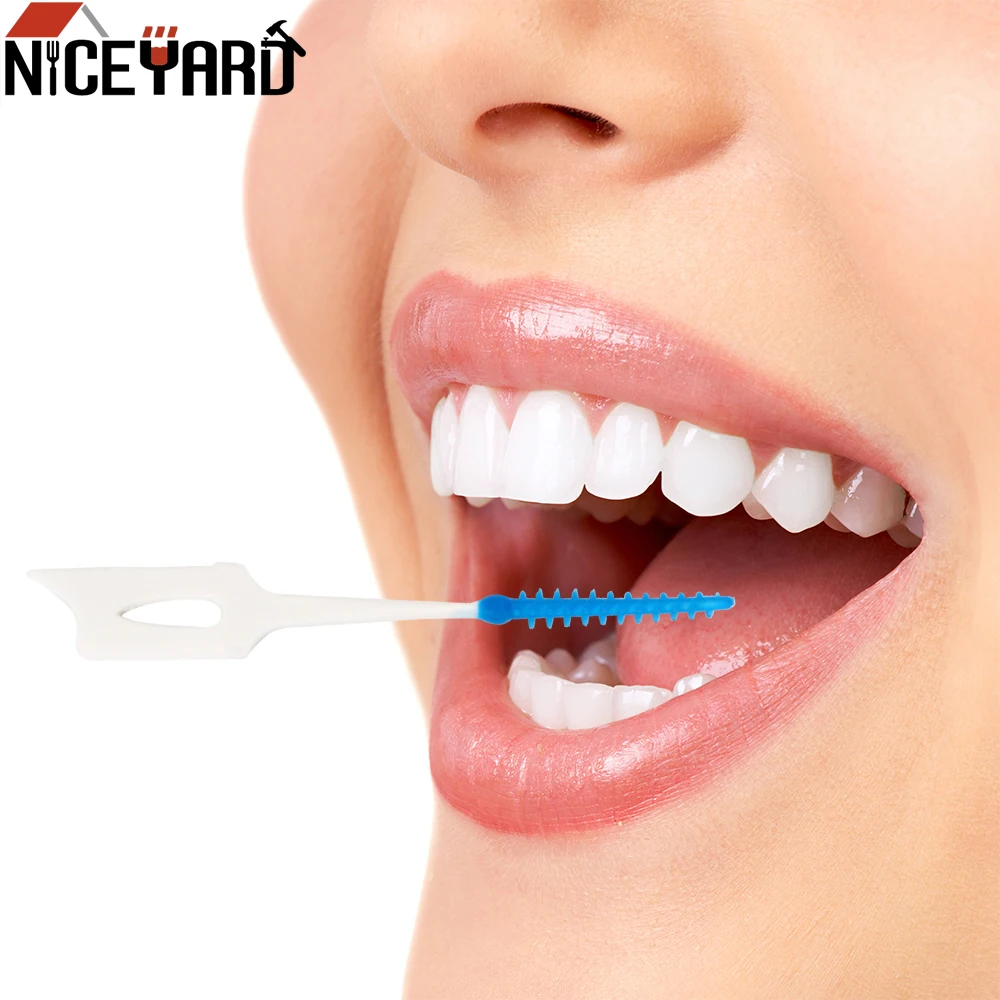 

40pcs/pack Elastic Oral Care Toothpicks Toothpick Teeth Stick Dental Floss Gums Interdental Brush Soft Brush Massage Gums