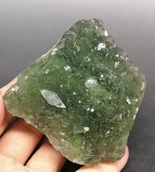 

300g Natural large crystal stepped green fluorite cluster mineral crystal specimen stone and crystal healing crystal