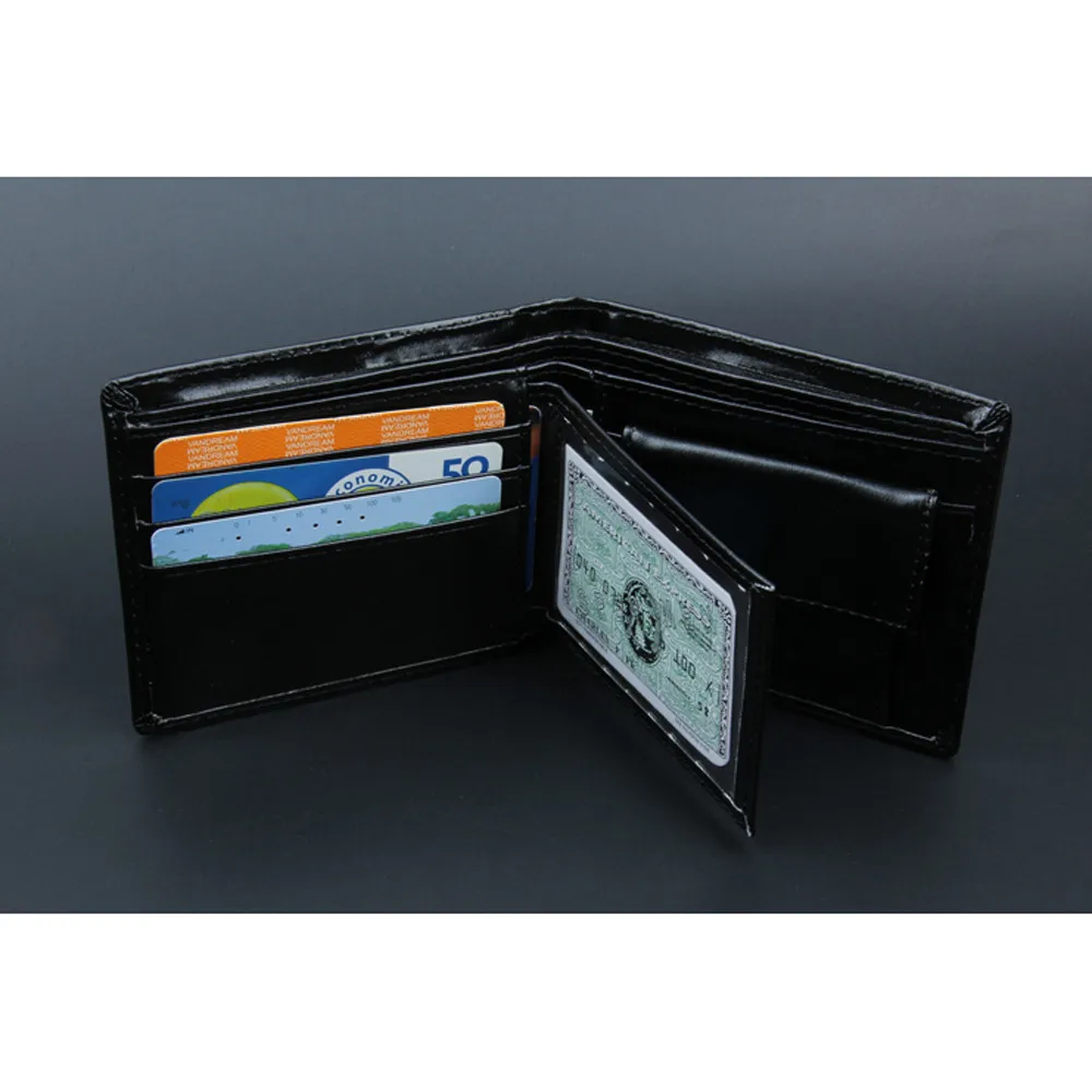 

Leather Men Wallets with Coin Pocket Vintage Male Purse Black Fashion Men Soft Wallet with Open Multi Card Position Wallet