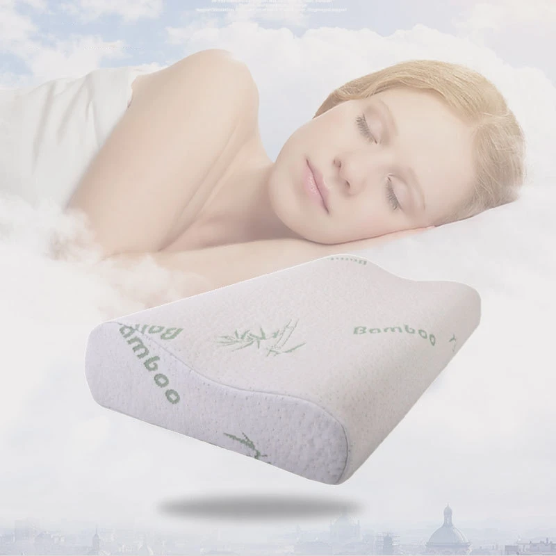 Memory Foam Pillows Bamboo Fiber Pillowcase Neck Cushion Cervical
