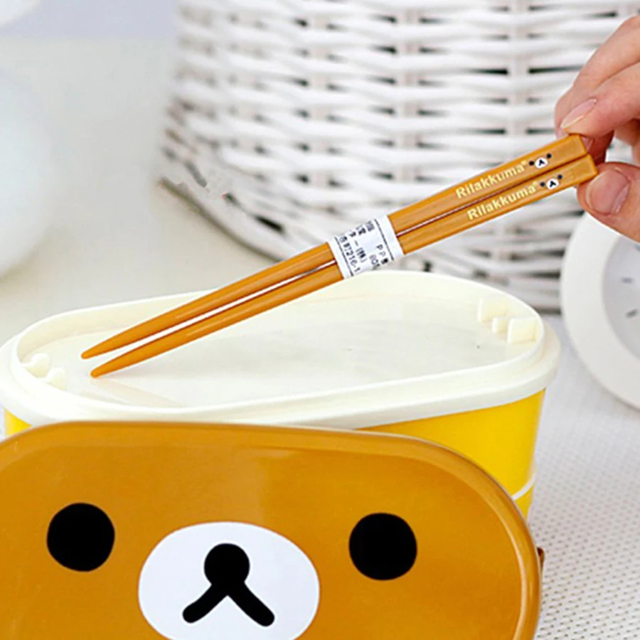 Мультфильм Rilakkuma 2 слоя Ланч бокс Bento коробки контейнер для хранения продуктов