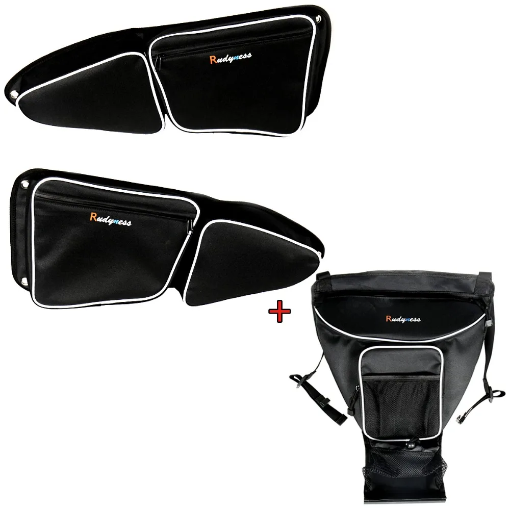 Left&Right Black Door Bag With Knee Pad And Cab Pack Holder Storage Bags For UTV Polaris RZR XP 1000 900 S