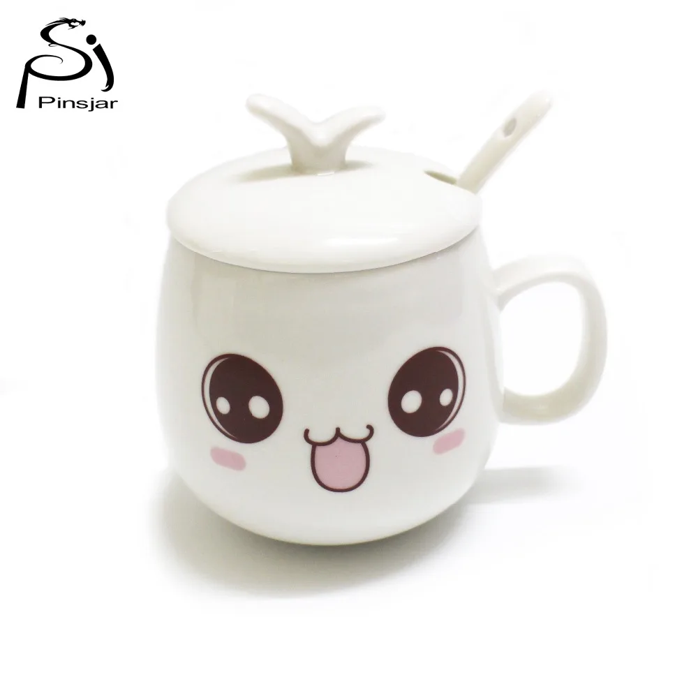320ml Creative Cute Expression Ceramic Mugs Water Container Cups And