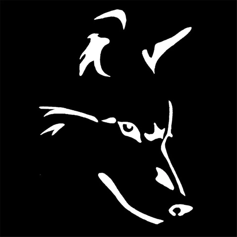14.420CM Wolf Brief Strokes Car Styling Decals Creative Simple Vinyl Car Body Stickers BlackSilverLaser (3)
