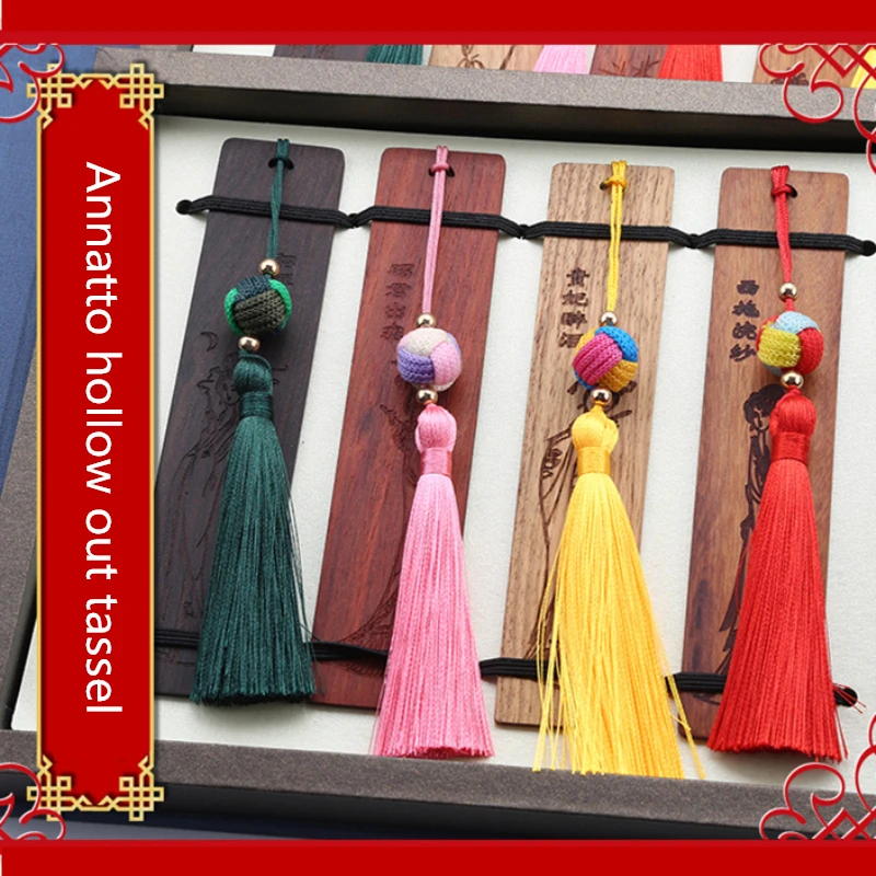 

1PC Annatto Hollow Out Tassel Pendant Jewelry Curtain Garments Decorative Accessories Key Bag Pendant Bookmarks Craft Tassel DIY