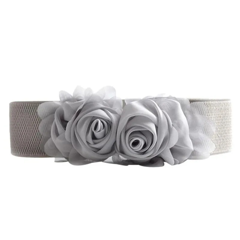 Elastic Waistband Chiffon Roses Leisure Strap Dress Accessory Belts for women men Fashion Accessory 40FE0509