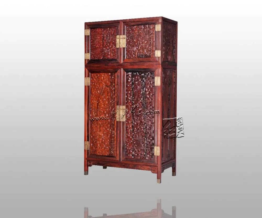 Античный Ретро палисандр шкаф постельные принадлежности комнаты твердой древесины мебель плоский 2 раздвижной дверной шкаф Padauk Garderobe Китайский классический