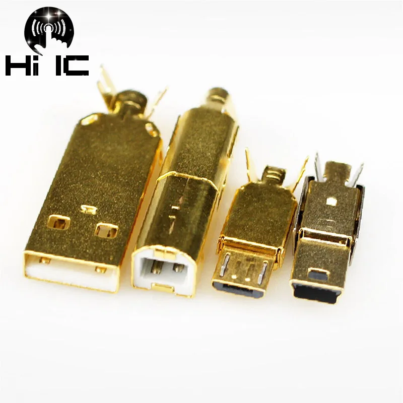 Позолоченный тип A Тип B USB A USB B Mini USB разъем Jack Tail Sockect Разъем Порт Sockect для HiFi аудио адаптер