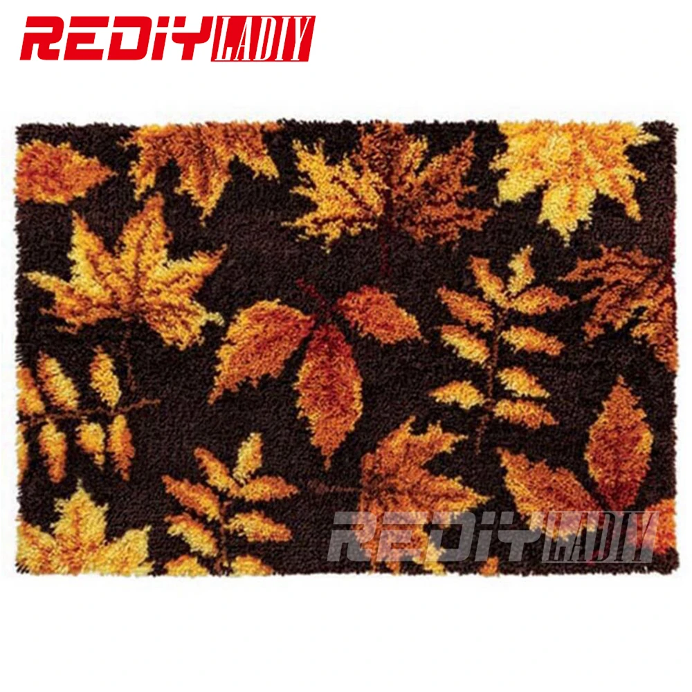 #^Special Price DIY Carpet Rug Autumn Leaves Latch Hook Rug Kits 3D Crocheting Tapestry 100% Acrylic Yarn Cushion Set for Embroidery Floor Mat #^Special Price DIY Carpet Rug Autumn Leaves Latch Hook Rug Kits 3D Crocheting Tapestry 100% Acrylic Yarn Cushion Set for Embroidery Floor Mat