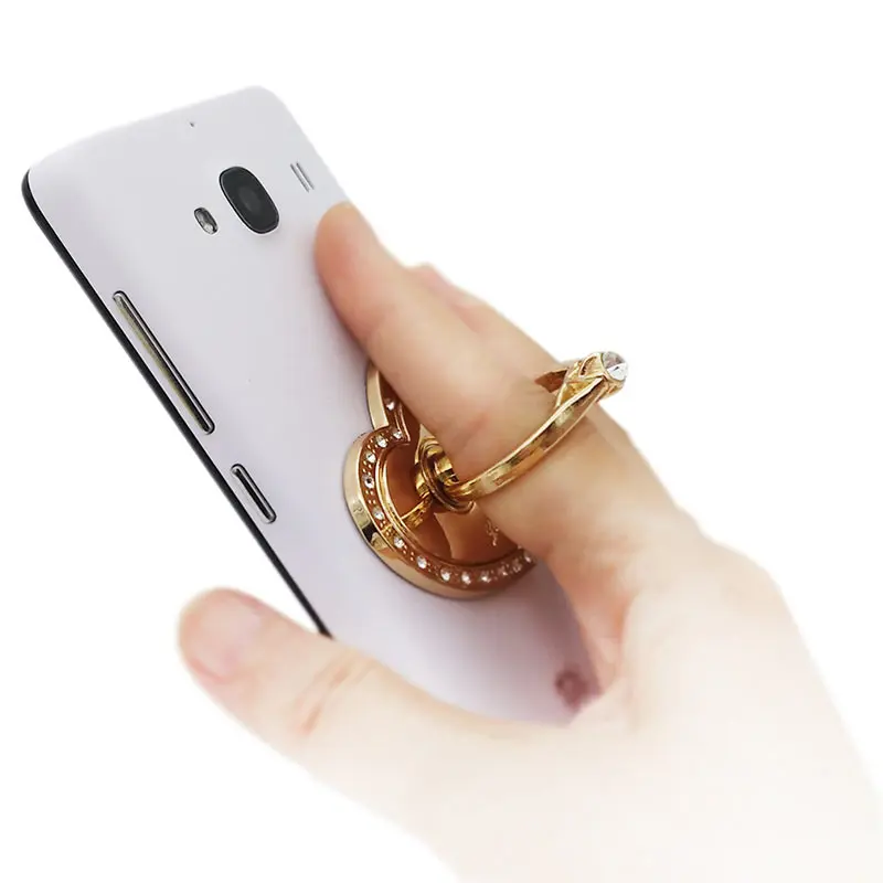 Finger Ring Phone Stand Holder Heart Metal Stand Back Sticker Mount for iPhone Samsung Xiaomi All Smartphones Tablets Support