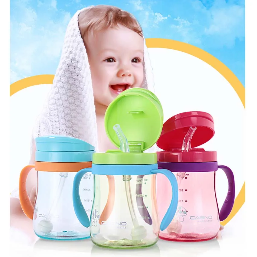 330ml Baby Kids Cup Toddler Infant Newborn Baby Kids mug Cup Handle
