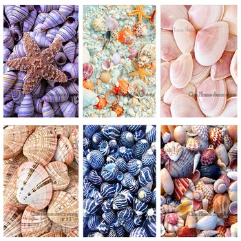 

Seaside shell 5D diy Needlework embroidery pattern resin diamond mosaic painting 3d cross stitch kits decors room decors RA2192