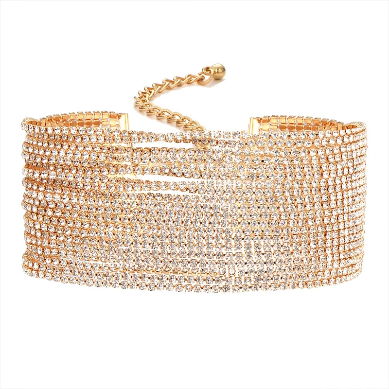 

Luxury Fashion Necklace For Women Individual Character Restoring Ancient Simple Multilayer Crystal Pendent Gold Necklace Jewelry