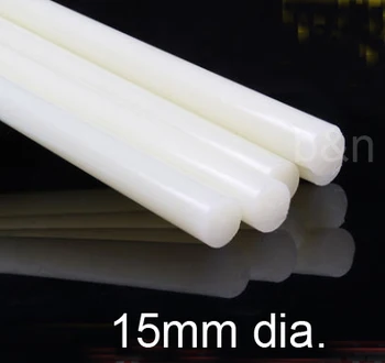 

15mm dia. Pure Nylon bar PA66 1010 Wear-resisting rods,2pcs/lot