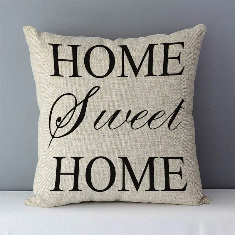 Popular phrase words letters printed couch cushion home decorative pillows 45x45cm square cushions without core "Love you more"