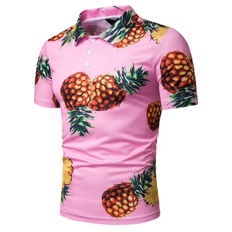 Футболка-поло Для мужчин летняя брендовая одежда с рисунками в виде бананов, Camisa Polo Masculina короткий рукав Для мужчин Гавайская пляжная рубашка поло HOMBRE майки M-XXL