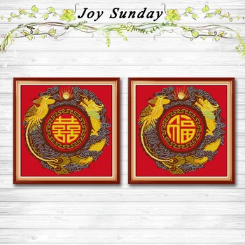 

Dragon phoenix full embroidery decor painting dmc 14CT 11CT counted cross stitch kits embroidery set Needlework Set Home Decor