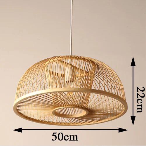 Современный китайский стиль бамбуковые плетеные подвесные светильники японский Ресторан Декор кафе E27 деревянные подвесные лампы освещение - Цвет корпуса: E
