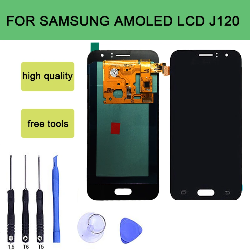 

szHAIyu Tested OLED AMOLED LCD Display+Touch Screen For Samsung Galaxy J120 2016 J120F J120H J120M LCD Display With Tools