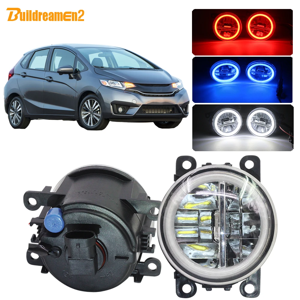

Buildreamen2 Car 4000LM LED Fog Light Assembly H11 Angel Eye DRL Daytime Running Light 12V For Honda Fit 2015 2016 2017 2018