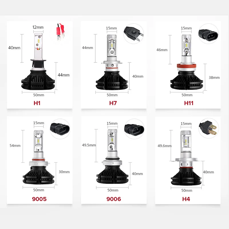 AZGIANT 2 шт. X3 высокое Яркость 8000Lm Автомобильный светодиодный фар H1 H3 H4 H7 H13 9005 9006 H11 передняя противотуманная лампа