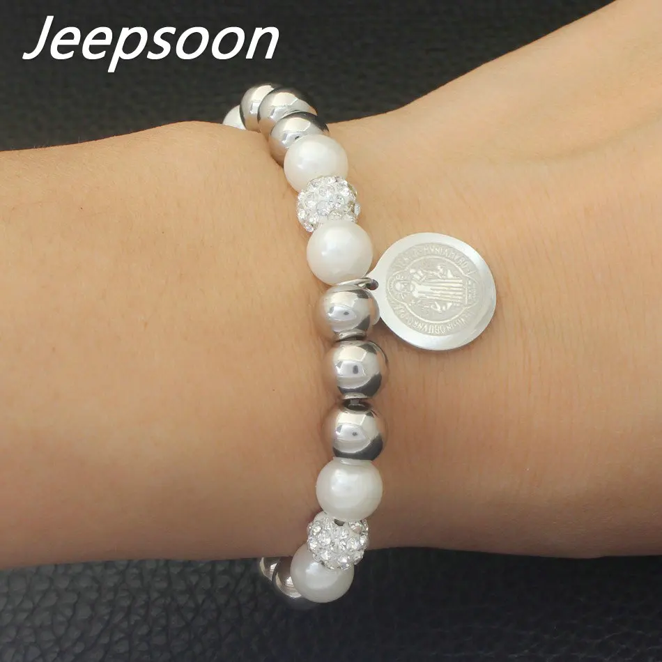 

8mm Bead Accessories Vintage Stainless Steel Fashion Jewelry Bracelets Charms For Women Wholesale BEWAAIBI