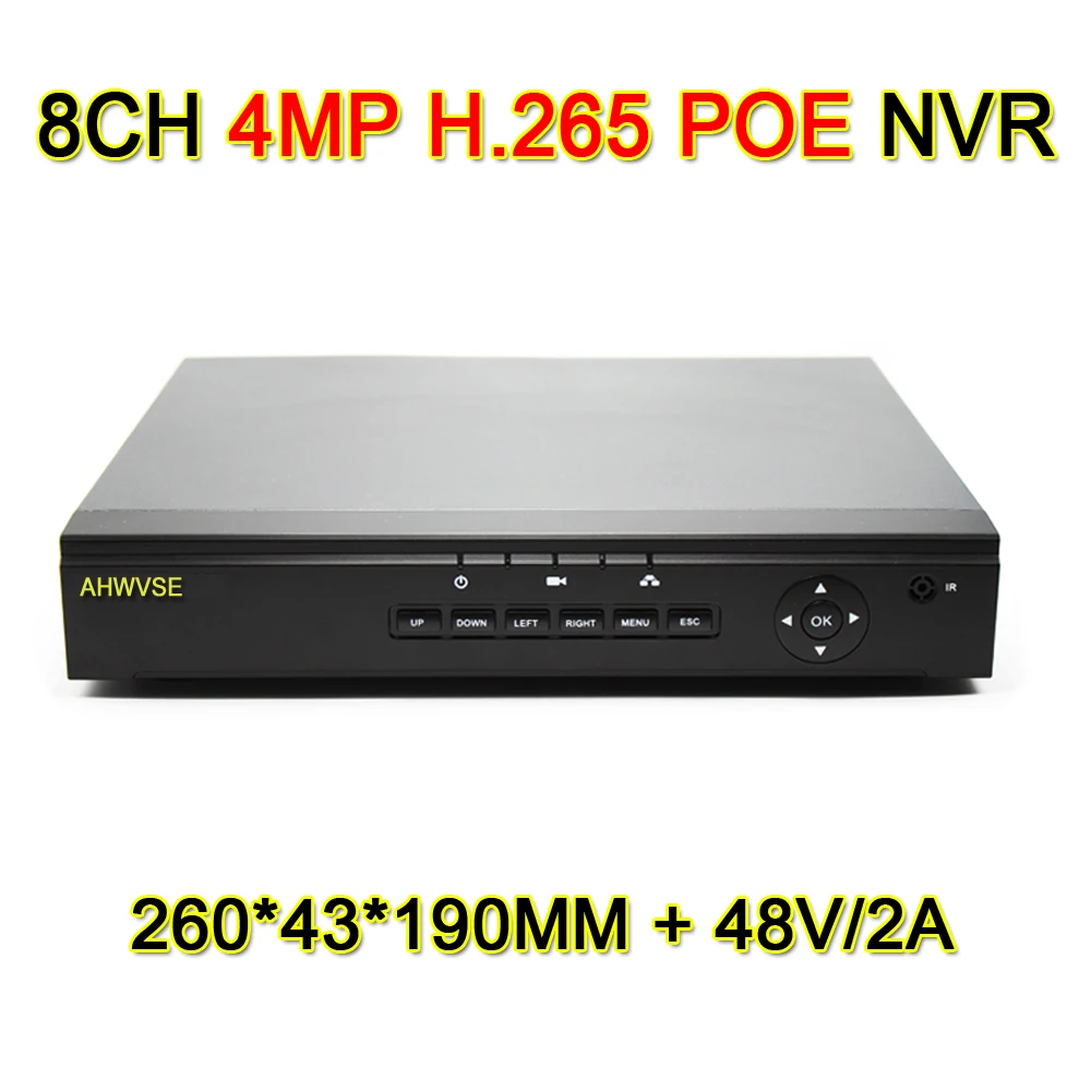 

H.265 CCTV PoE NVR 4CH 4MP 8CH 4MP IEE802.3af 48V PoE CCTV Video Recorder For H.265 H.264 IP Camera PoE