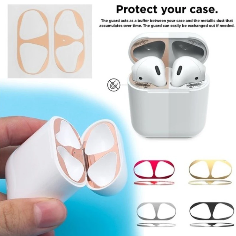 Metal Dust Guard Sticker For Apple AirPods Case Cover Plating Protective Skin Chip Earphone Etui Coque Stofbeschermingssticker Metal Dust Guard Sticker For Apple AirPods Case Cover Plating Protective Skin Chip Earphone Etui Coque Stofbeschermingssticker
