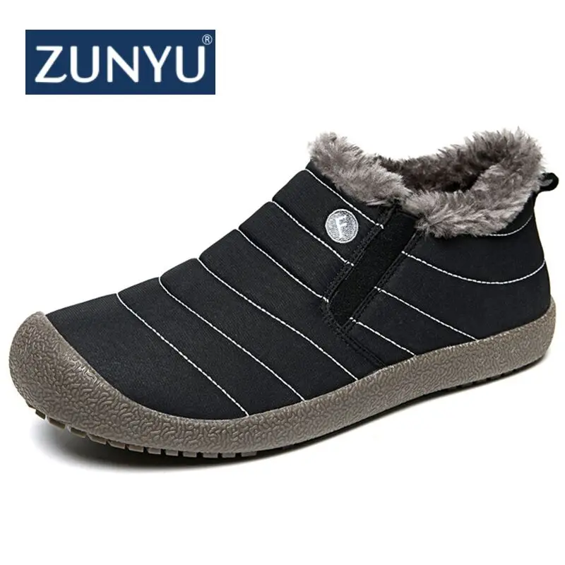 

ZUNYU Casual Men Winter Snow Shoes Man Boot Lightweight Ankle Boots Warm Waterproof Mens Rain Boots Ankle Snow Boot Size 36-48