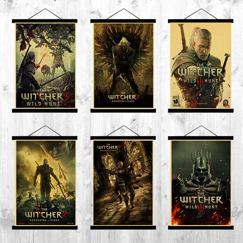 

The Witcher 3 Retro Posters Art Prints Wall Painting Home Bar Room Decorative Wall stickers
