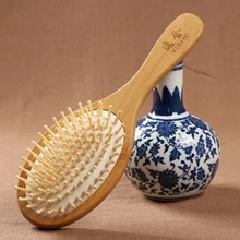 Бамбуковая деревянная расческа щетка для волос Массажная щетка с подушечкой, наполненной воздухом анти-запутывание Антистатическая расческа Уход за волосами#830