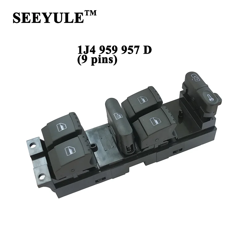 

1pc SEEYULE 1J4 959 857D Car Window Lifter Switch Control Switch for VW Passat B5 Jetta Golf MK4 Seat Leon Toledo 1997-2006