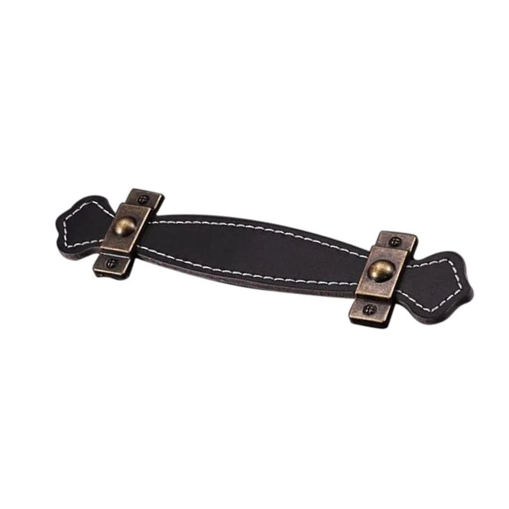Artificial Leather Cabinet Handles Furniture Wardrobe Drawer Dresser Pulls Knobs, 6 Sizes Choices